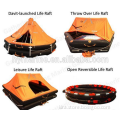 Marine safety davit launched inflatable life raft with davit